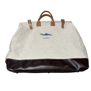ESTEX 21" Lineman Work Travel Bag, Heavy Canvas Tool Bag Leather Bottom 21x18x8